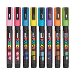 Posca Marker Fine Glitter Asst 8 Pack