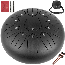 Steel Tongue Drum 11 Notes 10 Inches Percussion Instrument Steel Tank Drum Black